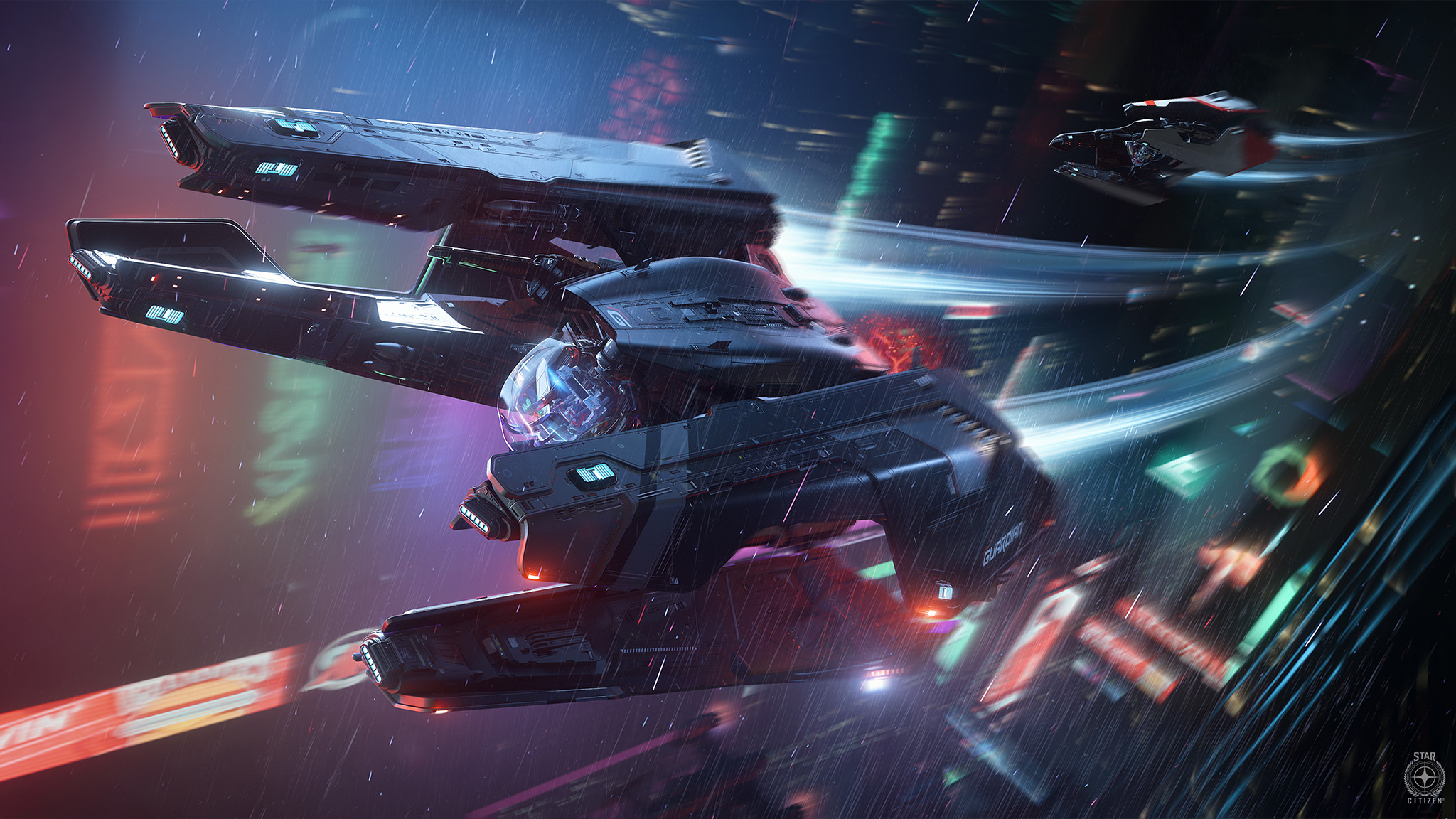 Star Citizen spacecraft in flight